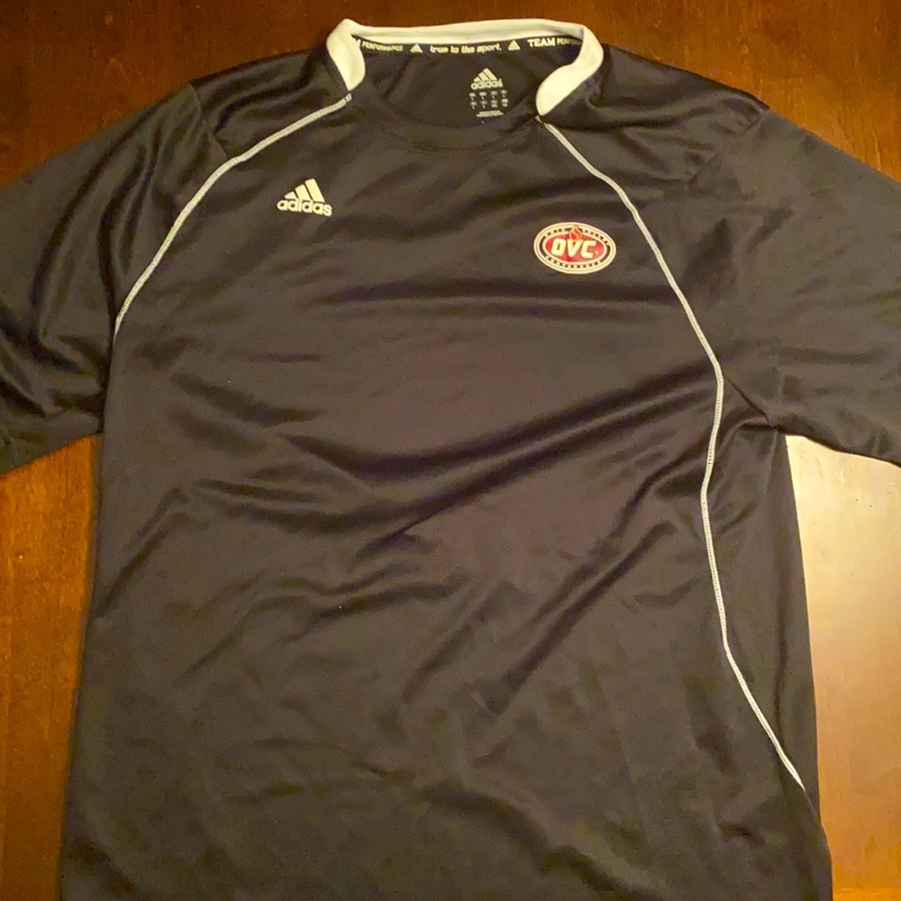 Adidas team performance men’s black top w “OVC”